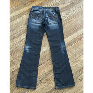 ReRock for Express Jeans size 8 distressed Boot Denim Low Rise ExcllntC